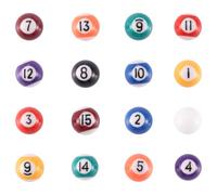 Pesfehhy Ensemble de Boules de Table de Billard Professionnel 25Mm pour Enfants Ensemble de Petites Boules Billard en RéSine Ensemble de 16 PièCes Mini Ensemble de Boules de Billard