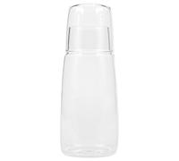 Pesfehhy Ensemble de Carafe à Eau de Chevet Transparent avec Verre Gobelet pour Table de Chevet de Chambre à Coucher, Carafe à Eau de Nuit avec Verre, avec Ensemble de Tasses