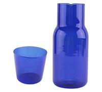 Pesfehhy Ensemble de Tasse à Thé en Verre de Couleur Bonbon Transparent Simple Tasse de Jus de Boisson RéSistant à la Chaleur avec Bouteille d'eau Pichet à Thé-Bleu