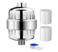 Pesfehhy Filtre à Eau de Douche pour Douche à Eau Dure Filtre à Eau avec 2 Cartouches Filtrantes Remplaçables