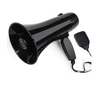Pesfehhy Haut-Parleur MéGaphone Portable 35 W avec Microphone Portable Amovible, SirèNe IntéGréE (Noir)
