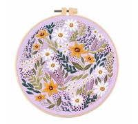 Pesfehhy Kit de Broderie pour Débutants avec Motif Paysage Floral - Comprend du et des Aiguilles (D)