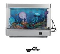 Pesfehhy Lampe D'Aquarium Simulée USB, Lumière Artificielle D'Aquarium de Poissons Tropicaux, Veilleuse de Décoration D'Aquarium, Lampe de Table LED Océan Virtuel