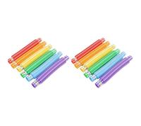 Pesfehhy Lot de 12 Tubes LED Télescopiques de 2,9 cm pour Décompression, Éclairage LED, Tuyau d'eau, Boîte de Couleurs, Bande Bicolore