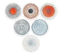 Pesfehhy Lot de 6 Dessous de Verre Ronds Absorbants en Pierre de Céramique avec Base en Liège, Tapis de Protection de Table Réutilisable
