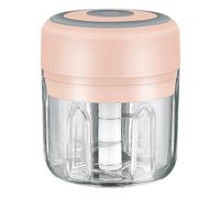 Pesfehhy Mini Hachoir à Viande Électrique USB 250ML, Hachoir à Ail, Broyeur Rechargeable, Robot Culinaire Rose