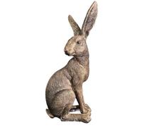 Pesfehhy Ornement de Lièvre Doré, Lapin Lièvre Assis, Finition Antique, Laiton/Bronze, Style Antique, Décoration à Collectionner, Faune