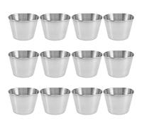 Pesfehhy Paquet de 12 Tasses de Sauce à Condiments en Acier Inoxydable, Tasses à Sauce de Trempage de Qualité Commerciale, Tasses à Portion de Tasses à Condiments Ramekin