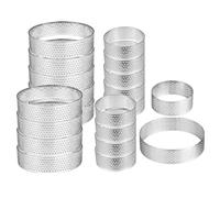 Pesfehhy Paquet de 20 Anneaux de Cuisson Ronds en Acier Inoxydable pour Gâteau à la Mousse, Anneau à Dessert de Cuisson