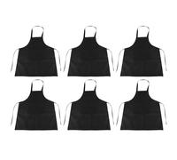 Pesfehhy Paquet de 6 Tabliers de Cuisine Noirs avec 2 Poches de Tablier Anti-Saleté AdaptéS à la Cuisine de Cuisson au Barbecue