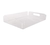 Pesfehhy Plateau Acrylique Transparent Assiette Snack Acrylique Assiette de Rangement Multifonctionnelle Plateau de Serviettes de Salle de