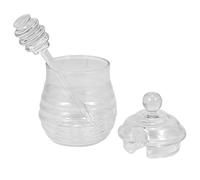 Pesfehhy Pot de Miel en Verre Transparent avec Couvercle Pot de Miel avec Louche, Clair, 9 Onces