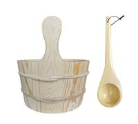 Pesfehhy Seau de Sauna en Bois Seau et Cuillère de Sauna en Bois Accessoires de Sauna et de Spa Faits à la Main Seau de Sauna en Bois