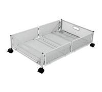 Pesfehhy sous Le Lit, Bacs de Rangement pour Couettes, Tiroir en Fer Roulant de Grande Capacité pour Vêtements, Couvertures, Organisateur de Chaussures Pliable, Blanc