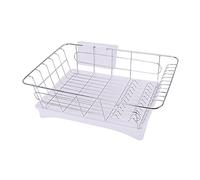 Pesfehhy Support De Séchage Égouttoir D'Assiette en Acier Inoxydable avec Ensemble De 3 Pièces Support D'Ustensile Amovible pour Support De Rangement De Comptoir De Cuisine Blanc