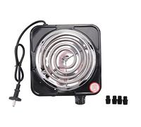 Pesfehhy Table de Cuisson éLectrique à Un BrûLeur, Compacte et Portable, Plaque Chauffante à TempéRature RéGlable, 1500 W, Prise UE Noire et Inoxydable