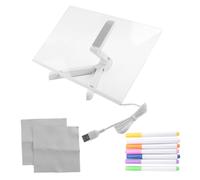 Pesfehhy Tableau de Notes LED, Tableau de Marquage de Messages en Acrylique Brillant avec Lumière, Tableau Blanc Éclairé (11,8 X 7,9 Pouces)