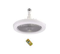Pesfehhy Ventilateur de Plafond avec TéLéCommande et LumièRe 30W Ventilateur de Lampe LED Ventilateur de Plafond Silencieux Intelligent E27 Base de Convertisseur Gris