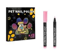 Pesfehhy Vernis à Ongles pour Animaux de Compagnie pour Vernis à Ongles Polyvalent Séchage Ensemble Vernis à Ongles Convivial 12 Couleurs Ensemble de Vernis à Ongles pour Chat