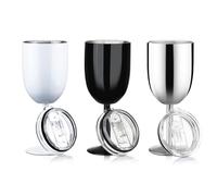 Pesfehhy Verres à Vin en Acier Inoxydable avec Couvercle Gobelet à Vin Isolé à Double Paroi Gobelets Incassables Verres à Vin 10oz A