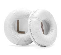 PESLNG Coussinets d'oreille Coussins en Mousse Compatible avec Casque JBL Tune570BT/Tune520BT/Tune510BT/T500BT/T450BT/JBL JR300BT/JR300/JR310BT/JR310 (Cuir protéique plissé-Blanc)
