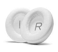 PESLNG Coussinets pour Soundcore Space Q45, Similicuir Blanc | Similicuir blanc souple, facile à essuyer, avec mousse à mémoire de forme; 1 paire de rechange, casque non inclus