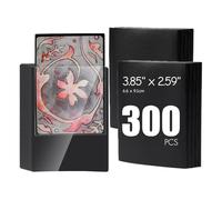 PESLNG Pochette carte pokemon, protège cartes de Protection Transparentes, Trading Card Sleeves Protege Carte Vierges pour Jeux Pochette (Noir Transparent（300pc）, 66x91mm)