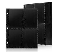 PESLNG Pochettes Cartes à Collectionner - 3 Trous, Double Face, Format A5, Transparent pochette carte pour Pokémon, Jeux de Cartes, Lot d’Accessoires (Noir Transparent, 40 feuilles 320 poches)