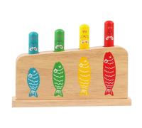 Pesoncarl 1 Jeu de bébé Pop-up Baby Jouet Pop-up en Bois Multicolore avec 4 Chats Motif gibier Stick éducatif Montessori bébé Toys for Kid