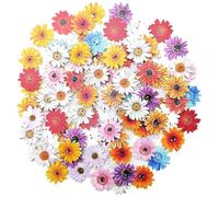 Pesoncarl 100 Boutons à Fleurs de Couleurs Assorties, 1.4 Pouces, 2 Trous, Boutons en Bois de Tournesol pour l'artisanat, la Fabrication vêtements, Le Remplacement