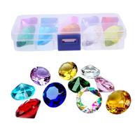Pesoncarl 10pcs / Set Faux Diamants, gemmes en Verre pour Enfants, 1 Pouce de Gros Diamants colorés avec des Jouets de plongée en boîte