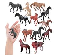 Pesoncarl 12 pièces/Ensemble Figurines de Cheval, Statue de Cheval renommée Mondiale Artificielle et réaliste, Jouets en PVC, éducatifs et décoratifs, Cadeaux pour Enfants