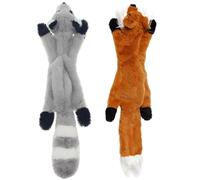 Pesoncarl 2pcs Chien en Peluche Jouets, Raton Laveur et Renard en Forme de rattrapage de Chiens remboursement, des Animaux Style Animaux 18 x 6 Pouces Style Animal pour Compagnie Moyens et