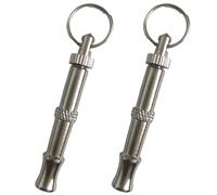 Pesoncarl 2pcs Chien sifflet, chèque de Chien Portable pour arrêter Les voisins aboyant, Formation de Rappel Professionnel, placage en Laiton Nickel placage en Laiton