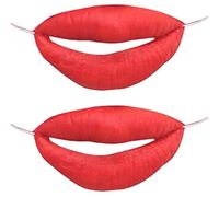 Pesoncarl 2Pcs Lèvres, Jouets Drôles de Bouche de Saucisse, Accessoires Lèvres Rouges en Latex avec Ficelle Jouets à Drôles Poisson d'Avril Plaisantant Grandes Saucisse pour Cosplay Dess