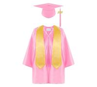 Pesoncarl 3 pièces/ensemble casquette et robe de remise de diplôme maternelle, casquette et robe remise diplôme préscolaire avec étole pour les cérémonies d'enfants, convient à une hauteur 3'6 à