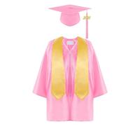 Pesoncarl 3 pièces/ensemble casquette et robe de remise de diplôme maternelle, casquette et robe remise diplôme préscolaire avec étole pour les cérémonies d'enfants, convient à une hauteur 4'0 à 4