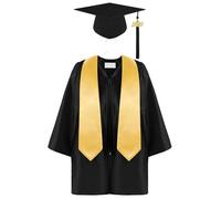 Pesoncarl 3 pièces/ensemble casquette et robe de remise de diplôme maternelle, casquette et robe remise diplôme préscolaire avec étole pour les cérémonies d'enfants, convient à une hauteur 4'0 à 4