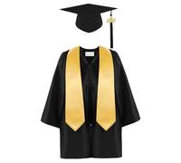 Pesoncarl 3 pièces/ensemble casquette et robe de remise de diplôme maternelle, casquette et robe remise diplôme préscolaire avec étole pour les cérémonies d'enfants, convient à une hauteur 3'9 à