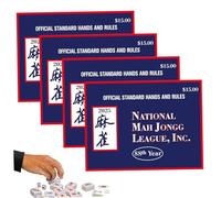 Pesoncarl 4pcs Cartes Mahjong 2025, règles et Mains Normes Portables 2025 Mahjong Officiels pour Les débutants