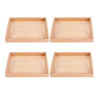 Pesoncarl 4PCS Montessori Pouides Natrual Wooden Safe Montessori Tablett avec Manche des Perles éducatives et Apprentissage Support de Stockage pour Enfants pour l'enseignement précoce, Jouets