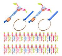 Pesoncarl 50 pièces Spin Copter LED Jouet Volant avec frondes et flèches Jouets Lumineux Facile à Utiliser Jeux de Plein air d'été dépliant pour la fête des Enfants, Boomerangs