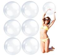Pesoncarl 6pcs Balles de Plage claires balles gonflables 16 '' Giant Beach Ball PVC PVC Boule Une Piscine Transparente pour Les faveurs de la fête la Piscine d'été, Les Jouets.