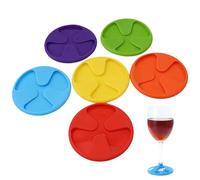 Pesoncarl 6pcs Coresurs de boissons en silicone, anti-glissière Verre à vin tasse de boissons couvrants Slip on STEMSware Decoration 3 en 1 Boissons de couverture, montagnes de sous-traitants