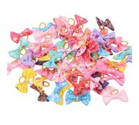 Pesoncarl 80pcs Carons pour Chiens avec des élastiques, Mignons de Poils de Chien, Accessoires Cheveux Chiot 1, 6 x 1 Pouce, Couleur aléatoire, Accessoires vêtements