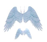 Pesoncarl Aile d'ange pour Adulte Unisexe Taille Libre réaliste Halloween Ange bandoulière élastique Costume Non tissé pour fête Cosplay Blanc faveur de fête