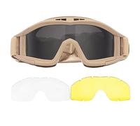 Pesoncarl Airsoft Goggles Sécurité réglable Airsoft Goggles anti-brouillard avec 3 objectifs interchangeables pour le cyclisme de chasse, fournitures d'équipement agricole