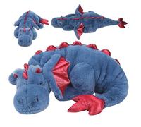 Pesoncarl Animal en Peluche de Dragon, 43 Pouces Carton Mignon Dragon Plux avec Aile, Animal en Peluche géant Doux et Confortable pour Enfants Décoration de Chambre de Chambre garçons, Bleu, Jouets