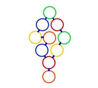 Pesoncarl Anneau de marelle pour Les Enfants de Moins 3 Ans 20pcs / Set 11, 02 Pouces Anneaux marelle sécurité avec Une entraînement élastique à la Pince exerçant des Jeux Plein air pour Les Enfants