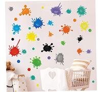 Pesoncarl Autocollant Mural de Peinture Multicolore, Autocollant Mural d'éclaboussures et de Taches, Autocollants Taches d'encre pour fête, 36 pièces